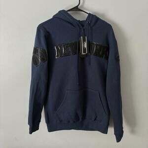 NBA NEW YORK KNICKS BLUE BLACK LOGO MEN'S PO HOODIE